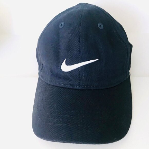 Child's Nike Just Do It Swoosh Logo Baseball Cap Kid's Hat Navy Blue 100% Cotton - Picture 2 of 7